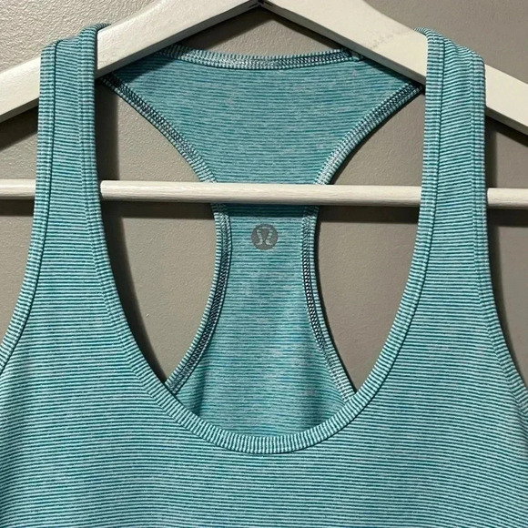 Lululemon Cool Racerback Tank Teal Wee Stripe - Picture 3 of 7